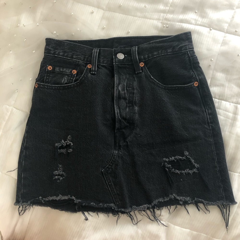 Distressed Levi’s Denim Skirt